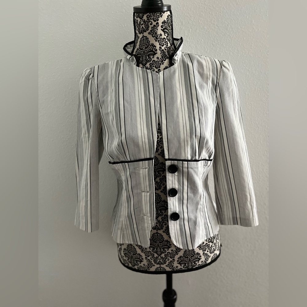 Speechless Stripe Blazer with Ruffle Collar size 3